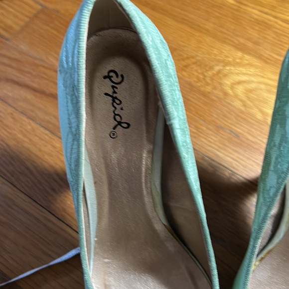 2/$20 Qupid Platform Mint Green Lace Heels - Picture 7 of 12